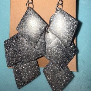 Silver Geometric Dangle Earrings